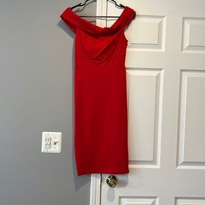 Red Windsor off shoulder dress